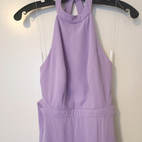 NWT DESSY DRESS HALTER MAXI DRESS WITH CRISS CROSS OPEN-BACK IN PALE PURPLE - Picture 10 of 10